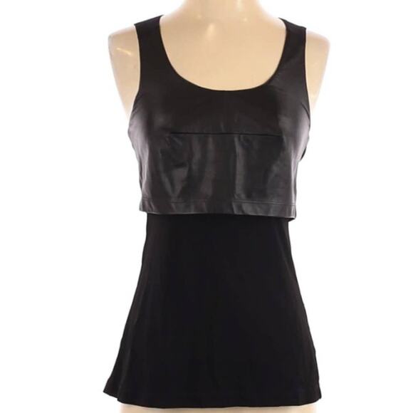 Ramy Brook Black Leather Rayon Sleeveless Tank Top XS - Picture 2 of 7